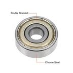 uxcell 627ZZ Deep Groove Ball Bearing 7x22x7mm Double Shielded Chrome Steel Bearings 2-Pack