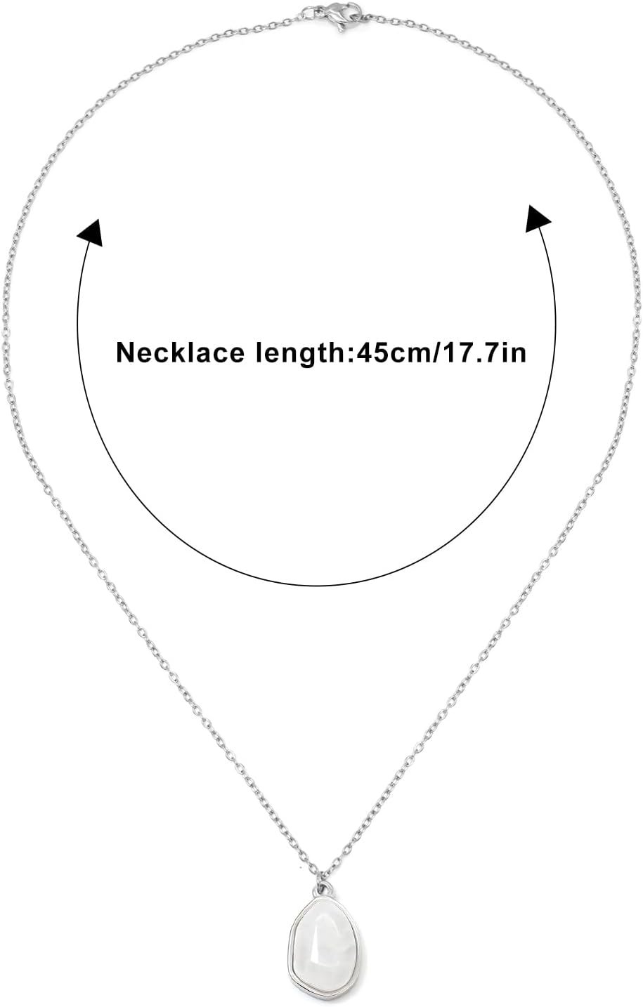 Stone Pendant Necklaces Gemstone Dangle Necklace 18K Gold Plated Teardrop Pendant Necklace for Women
