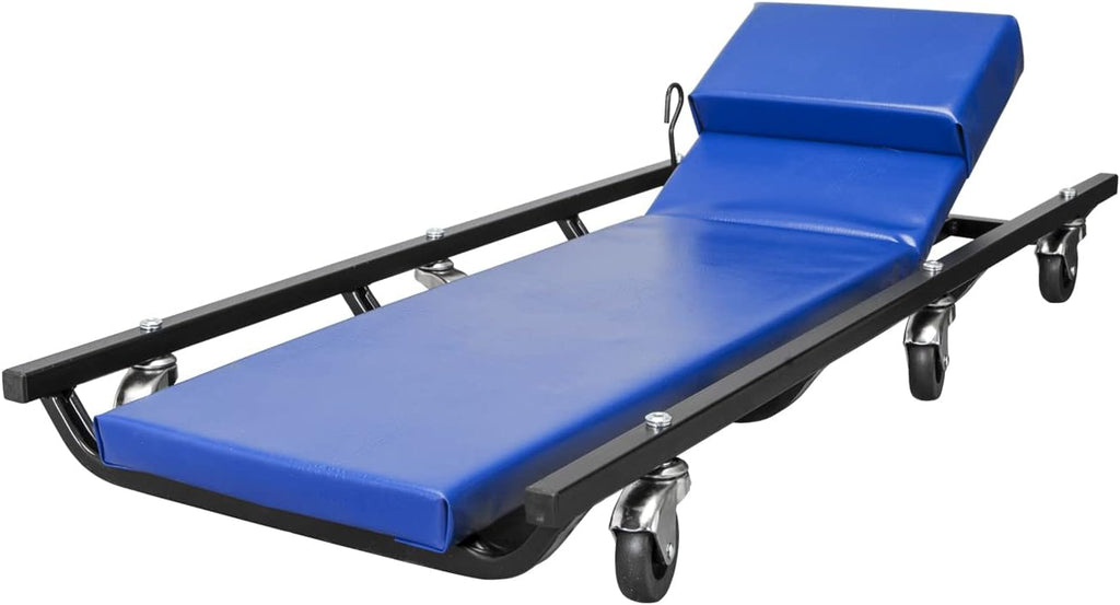 40" Padded Rolling Garage/Shop Creeper with Adjustable Headrest and 6 Casters,Mechanic Cart, Blue TR6452 Torin
