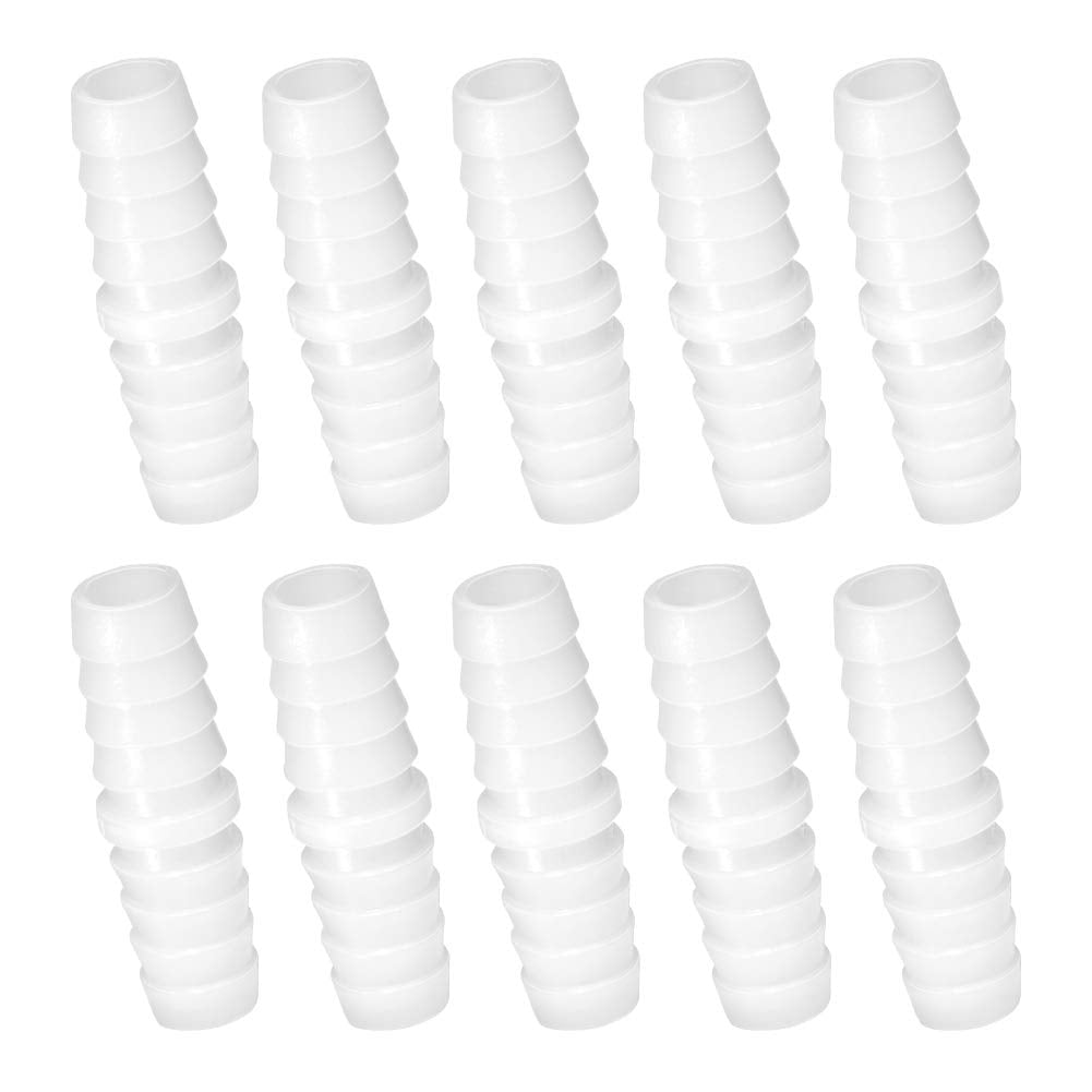 Quickun Plastic Hose Barb Fitting, 3/8" x 3/8" Barbed Splicer Mender Joint Adapter Union Fitting (Pack of 10)