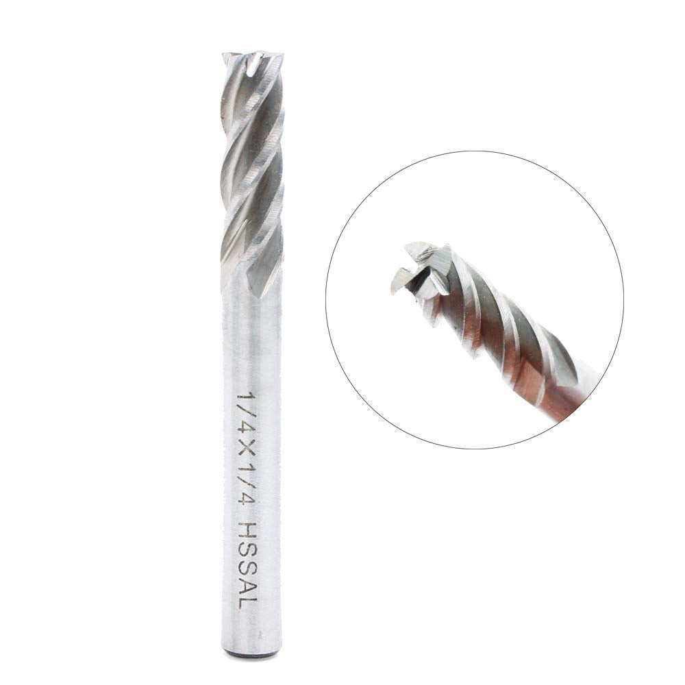 1/4" HSS 4 Flute End Mill Cutter 2PCS CNC Milling Bits