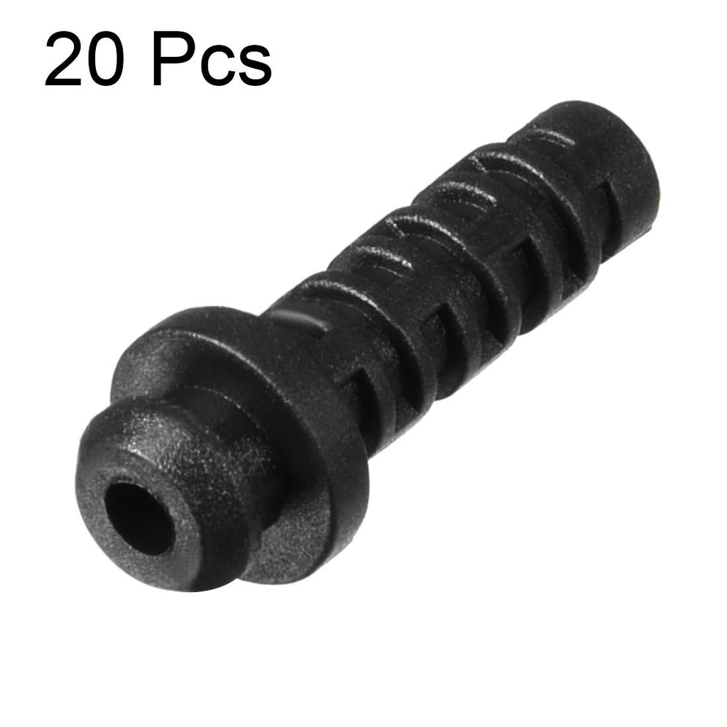 uxcell 20pcs 3mm Inner Dia PVC Strain Relief Cord Boot Protector Power Tool Hose Black