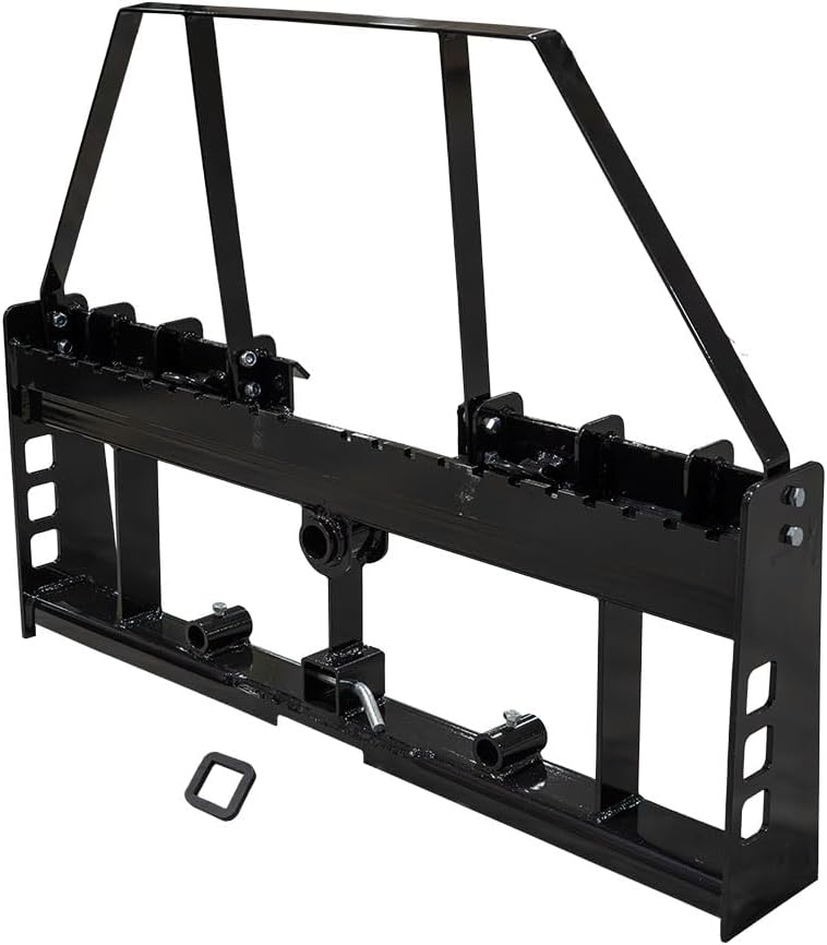 47" Skid Steer Pallet Fork Frame Quick Attachment for Loaders, Quick Tach Tractor, and 48" Forks Blades - 4,000lbs