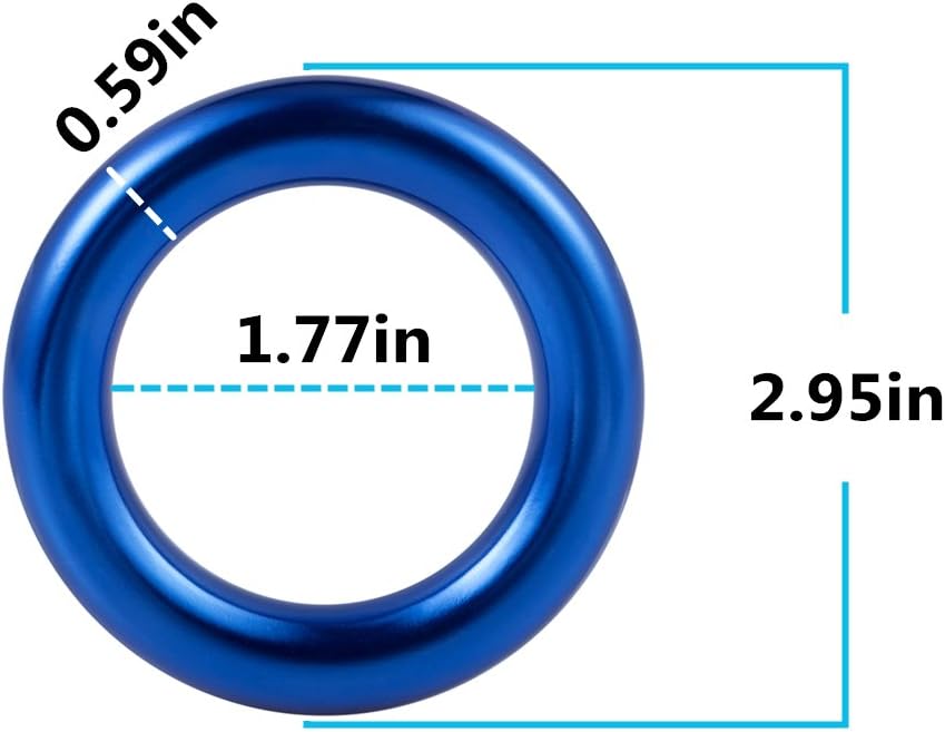 Aluminum Rappel Ring, Climb Perfect Tension Aluminum Alloy O-Ring, 23KN Rappel Rings for Rock Climbing Arborist and
