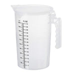 Graduated Beaker, 2000ml PP Plastic Liquid Measuring Cup Double Sided Black Graduations with Handle Lid and Spout for