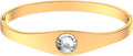 14K Gold Plated Stainless Steel Oval Bangle Bracelets for Women - 5 Styles Available S/M/L