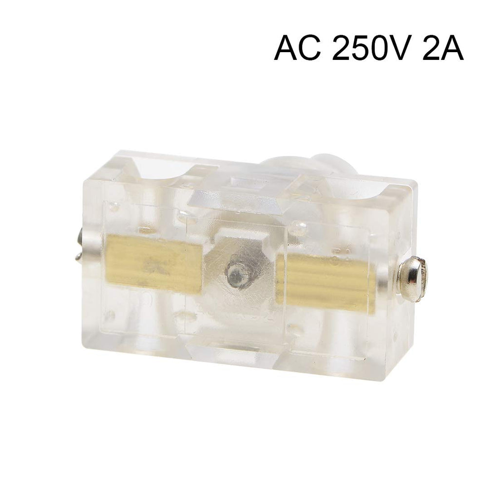Inline Foot Pedal Push Button Switch, UFO Type Lamp Lighting Foot Control Latching ON/Off Footswitch Transparent 2 Pcs