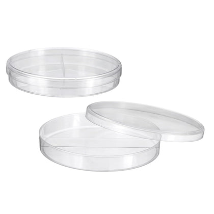 2 Pack 90mm/3.5 Inch Plastic Petri Dishes with Lids, 2 Compartments Culture Dish Tissue Culture Plate for Lab Science