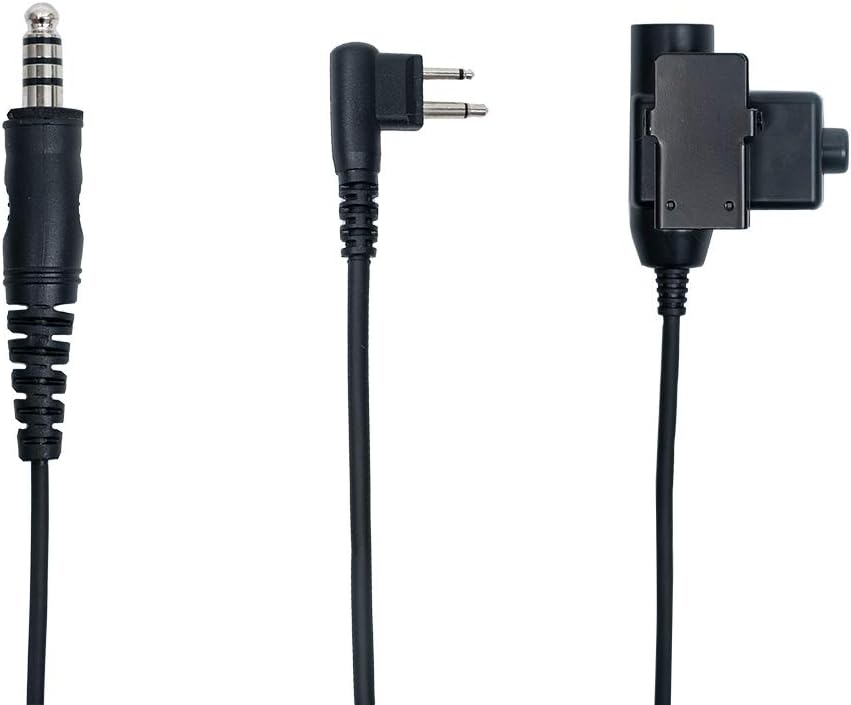 2-Pin Throat Mic with U94 PTT Compatible with Motorola CLS1410 | Tactical throat microphone headset and military U94