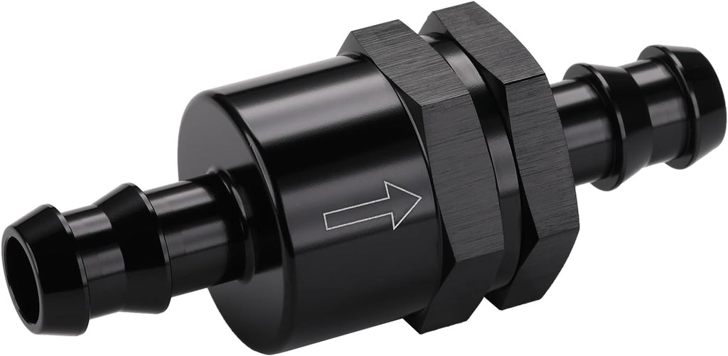 1/2" Non Return One Way Inline Check Valve Fitting Aluminum Black