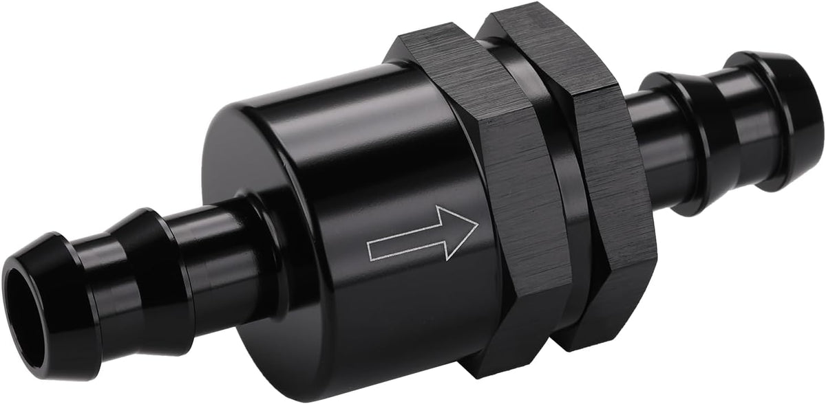 1/2" Non Return One Way Inline Check Valve Fitting Aluminum Black