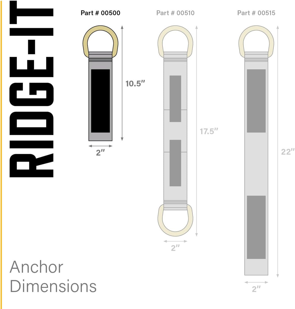 00500 RIDG-1 Single D-Ring Roof Anchor with Nails 11-Inch in Length and 1 D-ring, 9¾"