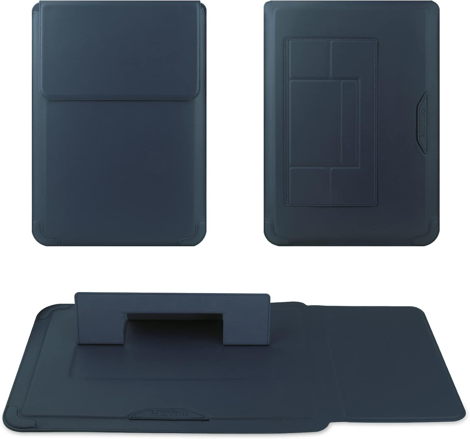 14 Inch Laptop Sleeve Case Leather Bag with Stand Compatible with Mac Book Pro 14 2021/ASUS Vivobook 14/HP Pavilion