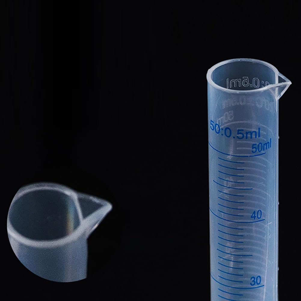 2 Pcs Plastic Measuring Graduated Cylinders Transparent Graduated Cylinder Beaker Lab Test Tube Liquid Measuring Tool
