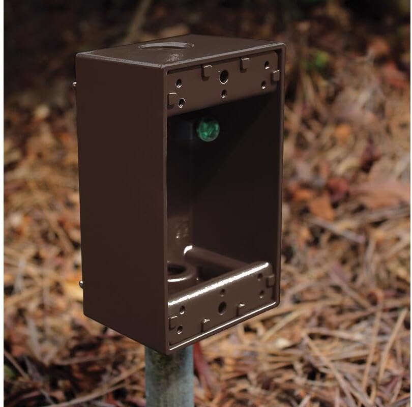 Sigma Engineered Solutions 14250BR Weatherproof 1/2" 3 Hole 1-Gang Box, BR