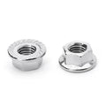 8 Pieces M10 x 1.25mm Serrated Flange Nut Hex Lock Nuts, Fine Thread