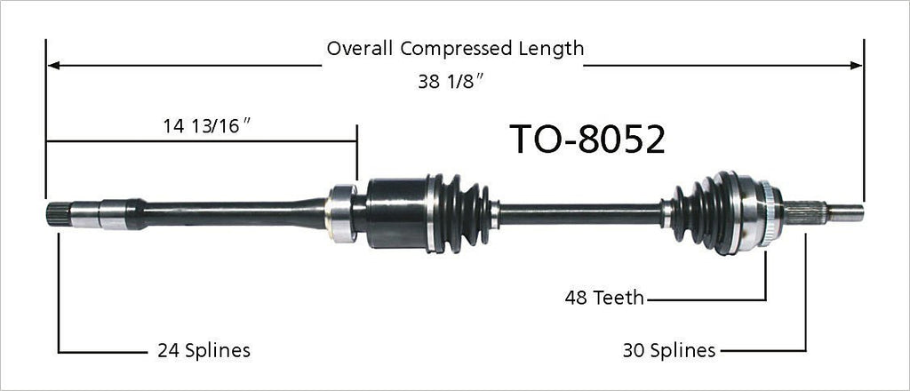 SurTrack TO-8052 CV Axle Shaft