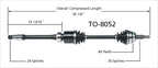 SurTrack TO-8052 CV Axle Shaft
