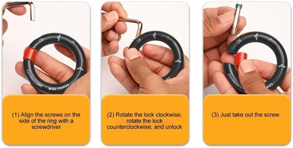 24kN Aluminum Rappel Ring - Heavy Duty 12mm Opening O-Ring Connector for Outdoor Rock Climbing, Arborist Rescue &