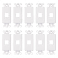 Decorative Keystone Wallplate Insert Port, 1 Port, 10 Pack White