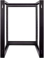 NavePoint 12U Server Rack with Swing Gate - Wall Mount Rack for 19 Inch IT Equipment Open Frame Rack – Network Rack Wall Mount for AV & Server Equipment 18” Deep Rack, Black
