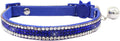 Basic Adjustable Cat Collar Bling Diamond Breakaway with Bell for Kitten Girl boy (Blue)