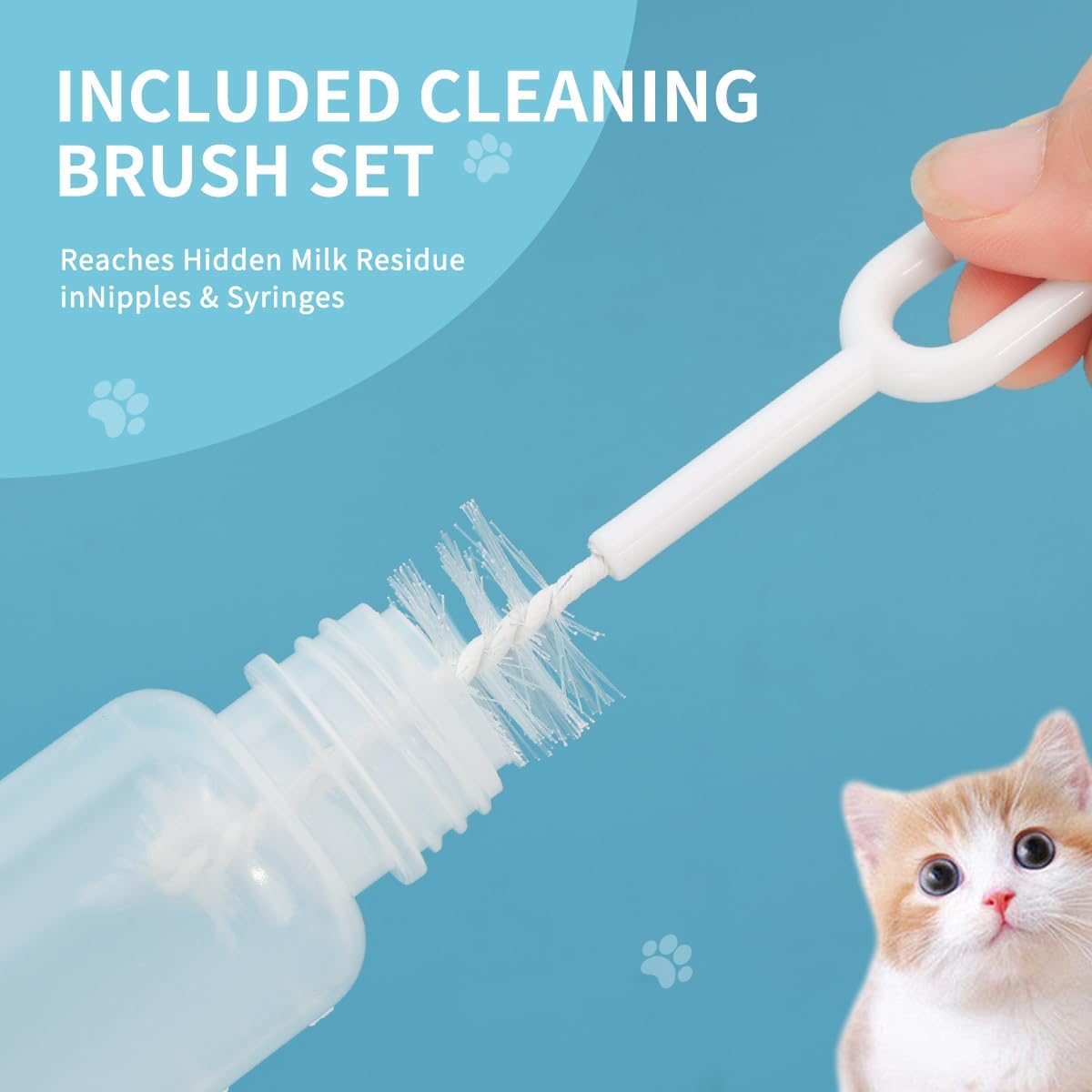 Pet Nursing Kit – Kitten Bottle Feeding Set with Nipples, Syringes, and Formula Dispenser for Newborn Puppies