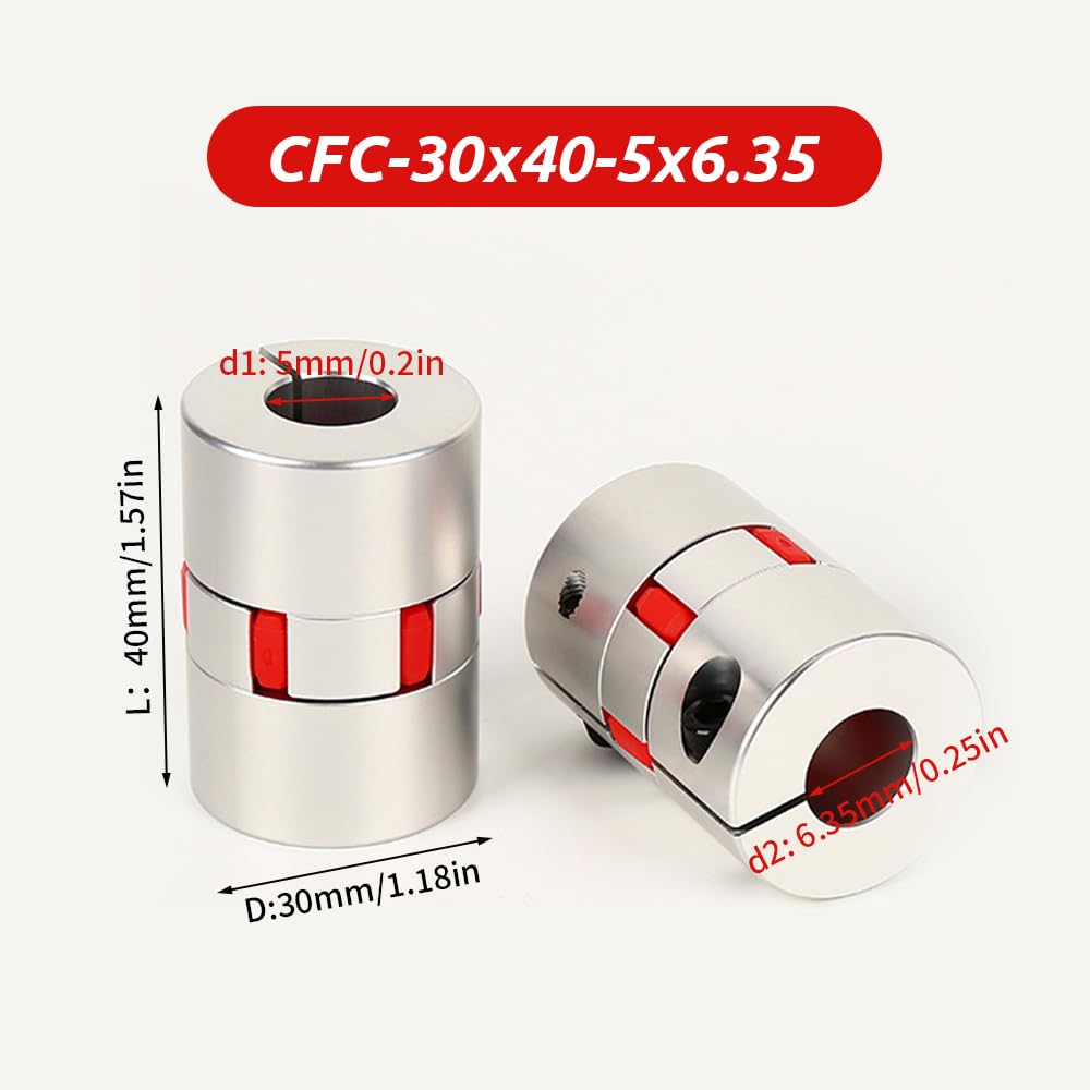 BORDSTRACT 5mm to 6.35mm Plum Flexible Coupling D30 L40