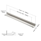 Brushed Nickel Cabinet Handles Finger Edge Pulls 11.8 Inch CC 6 Pack