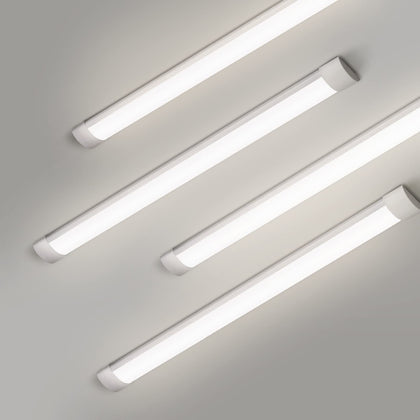 4 Packs 4FT LED Batten Light, Ultra-Thin Slim Ceiling Surface Mounted Light, 40W, 4000K, IP20, LED Ceiling Lamp for