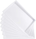 8 Pack White Plastic Serving Tray, 15" x 10" Rectangle Food Trays, Disposable Serving Platter for Parties, Internal