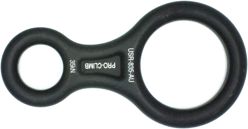 35 kN Fall Rescue Figure 8 Aluminum Descender Rigging Plate Heavy Duty Belay Device (Silver)