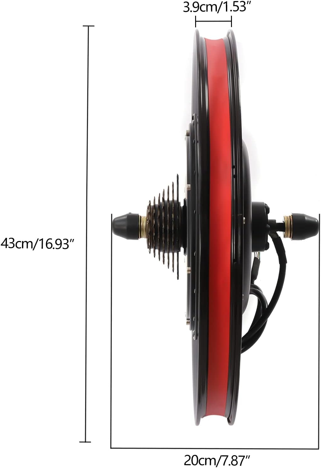 20-Inch Electric Bike Rear Hub Motor Kit, 72V 2000W Electric Bike Conversion Kit, Hub Motor Conversion Kit with