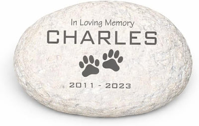 Engraved in Loving Memory Pet Memorial Garden Stone,Durable, Waterproof, Temporary Grave Marker, Dog Tombstone