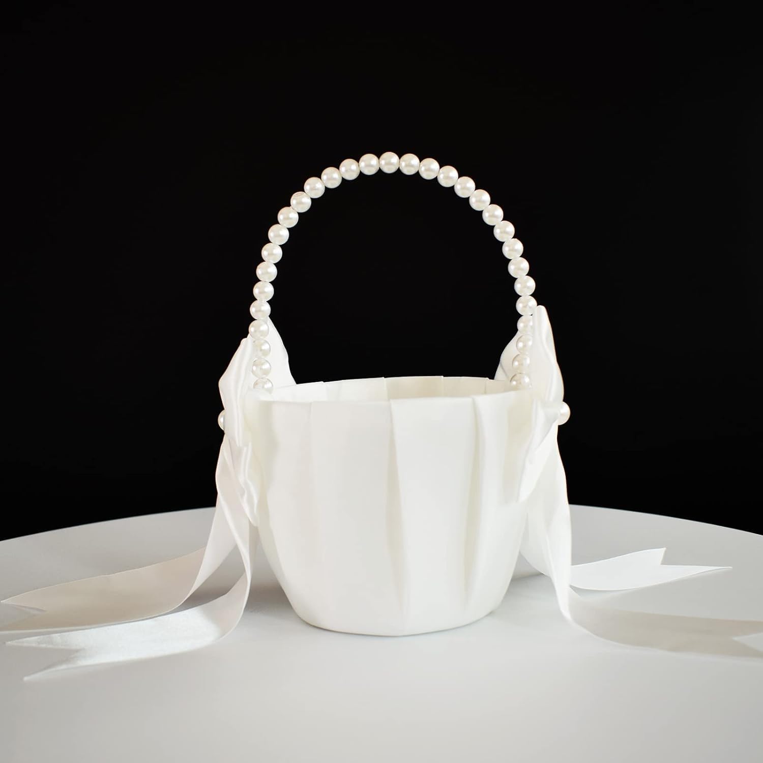 Flower Girl Baskets and Ring Bearer Pillow Set, Ivory Basket and Pillow