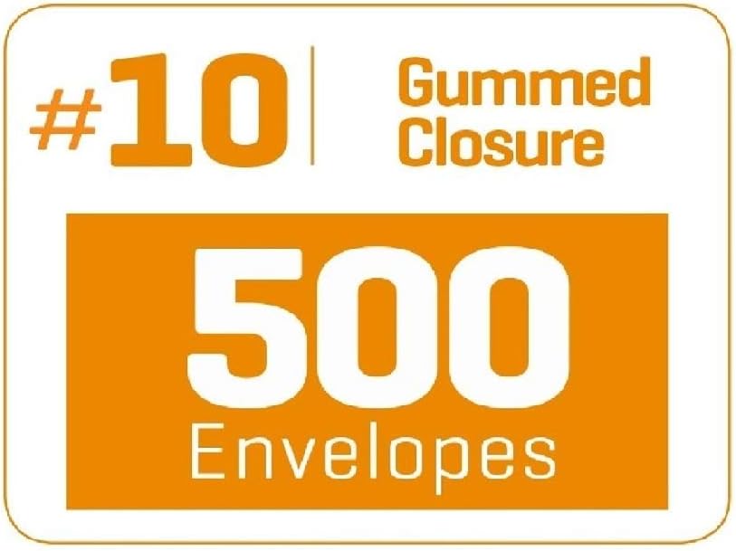 #10 Window Envelopes, Gummed Closure Envelopes 10, 500 Ct