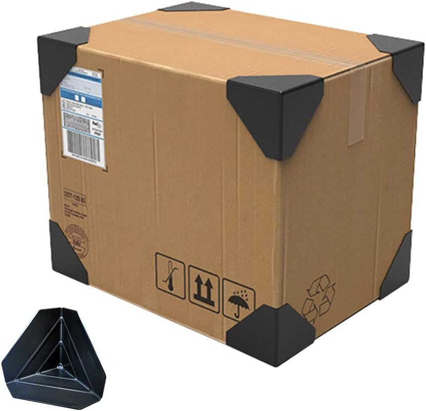 [80 Pack] Shipping Box Corner Protectors Plastic Packaging Edge Protectors, Carton Packing Corner Guard Frame Corner
