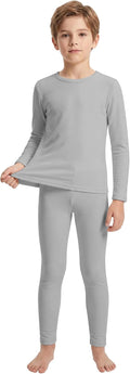 Kids Thermal Underwear Set Fleece Lined Long Johns Base Layer | Soft Fleece Lining, 4-Way Stretch, Long Johns Base