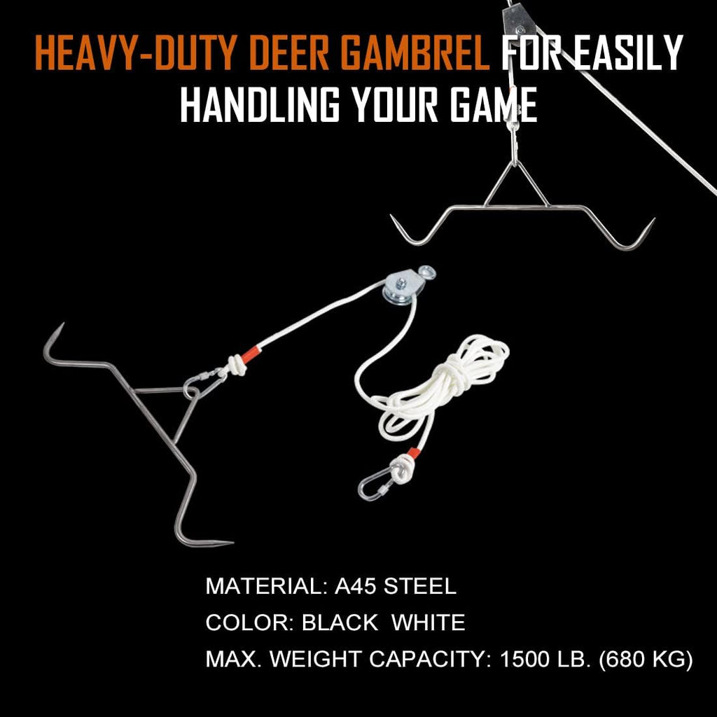 Hunting Game Hoist Gambrel Pulley Lift System | for Deer Hanger Hunting Game Skinning Kit - Heavy Duty