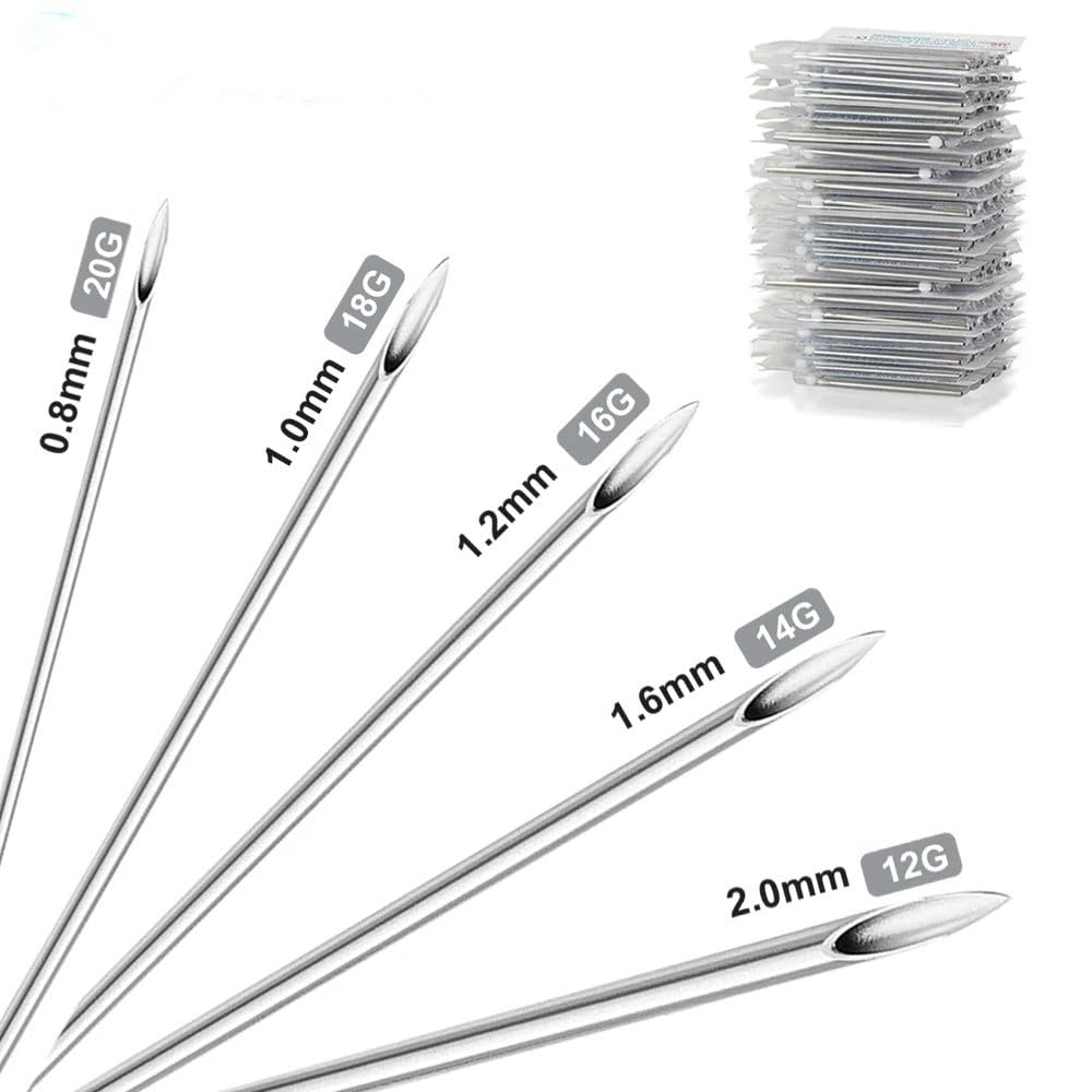 40pcs Piercing Kit, Mix Piercing Needles Clamps Kit