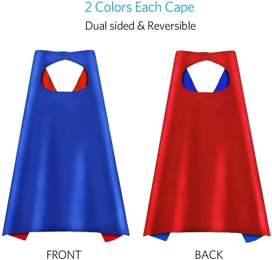 Superhero Capes and Masks for Kids Halloween Cosplay Double Side Cape Superhero Toy Kids Best Gift