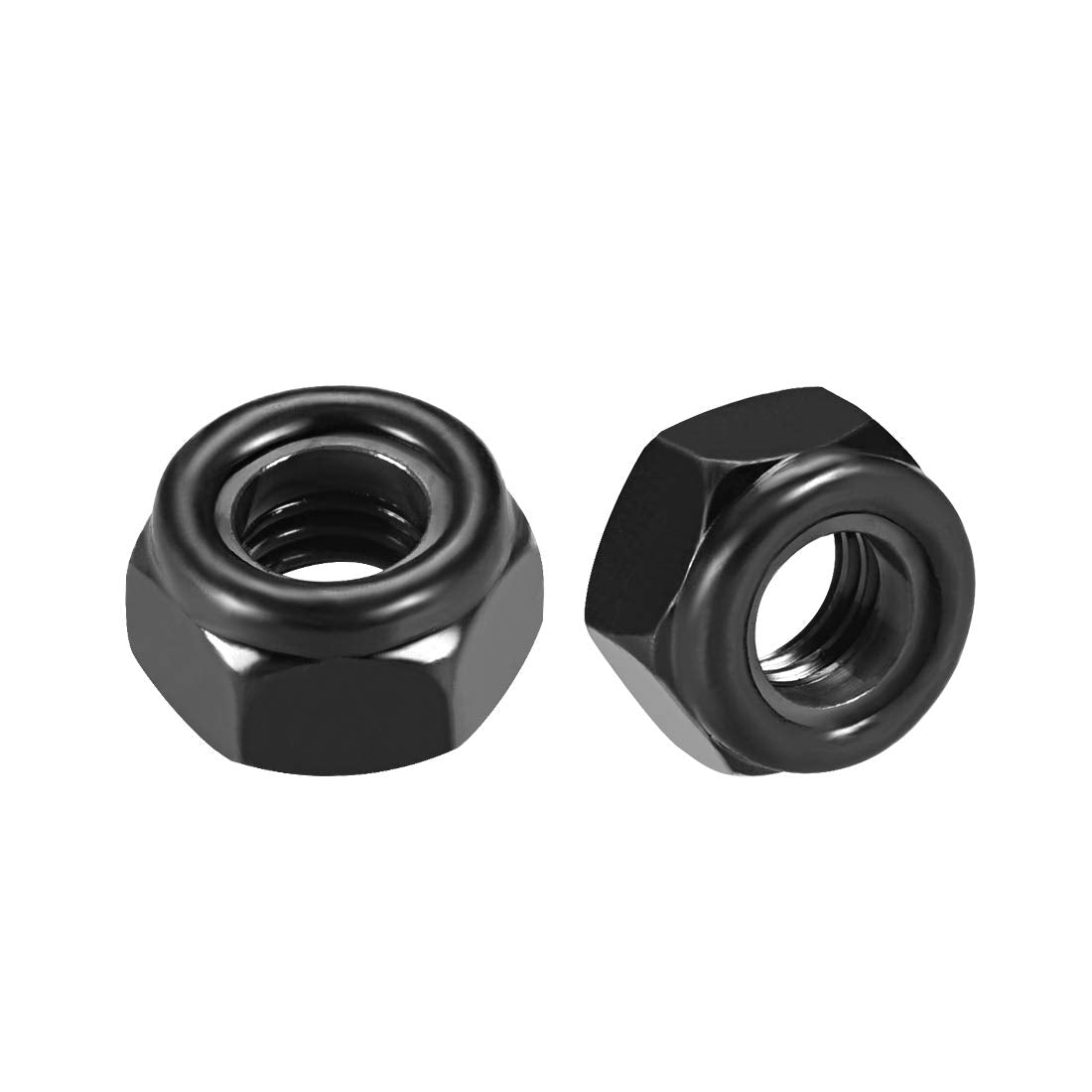 uxcell Hex Lock Nuts M8 x 1.25mm Nylon Insert Self-Locking Nuts, 20Pcs