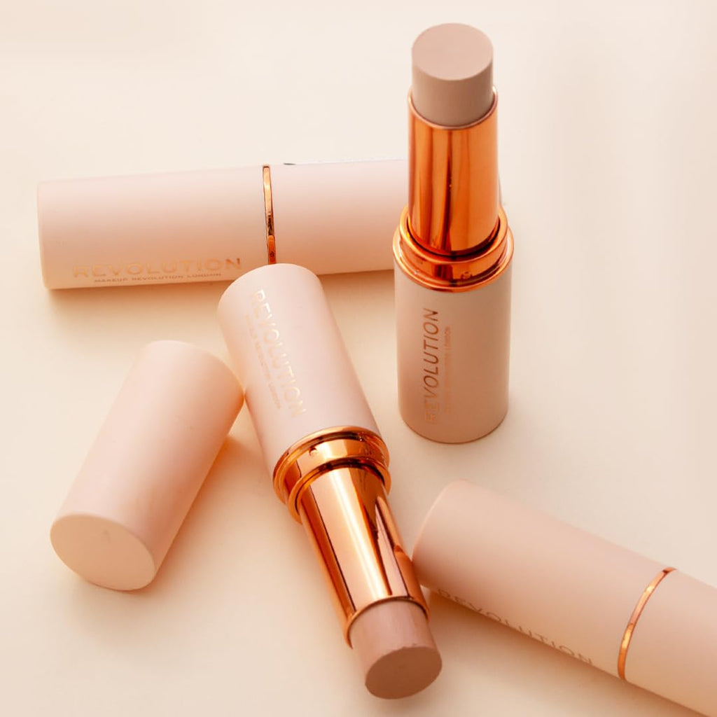 Fast Base Stick Foundation, Contour & Highlight, Flawless Skin & Matte Finish, F2 for Fair Skin Tones with Yellow