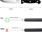 Serrated Steak Knives Set of 48, 4.5 In, Black