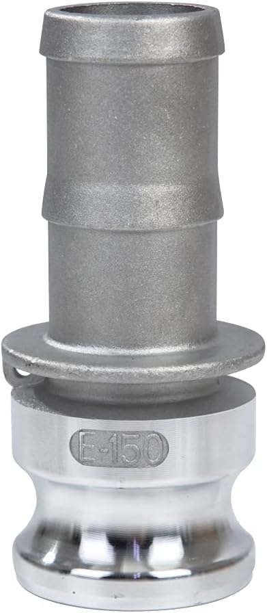 2pk Aluminum 1.5" Camlock Hose Fittings - Type E Cam & Groove, Fittings (Male Adapter x Coupling)