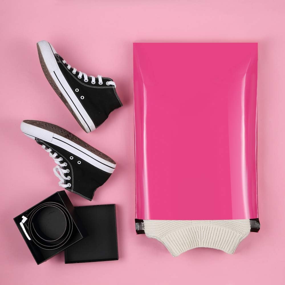 Large Poly Mailers 14.5x19 Inch Hot Pink 100 Pack Shipping Bags