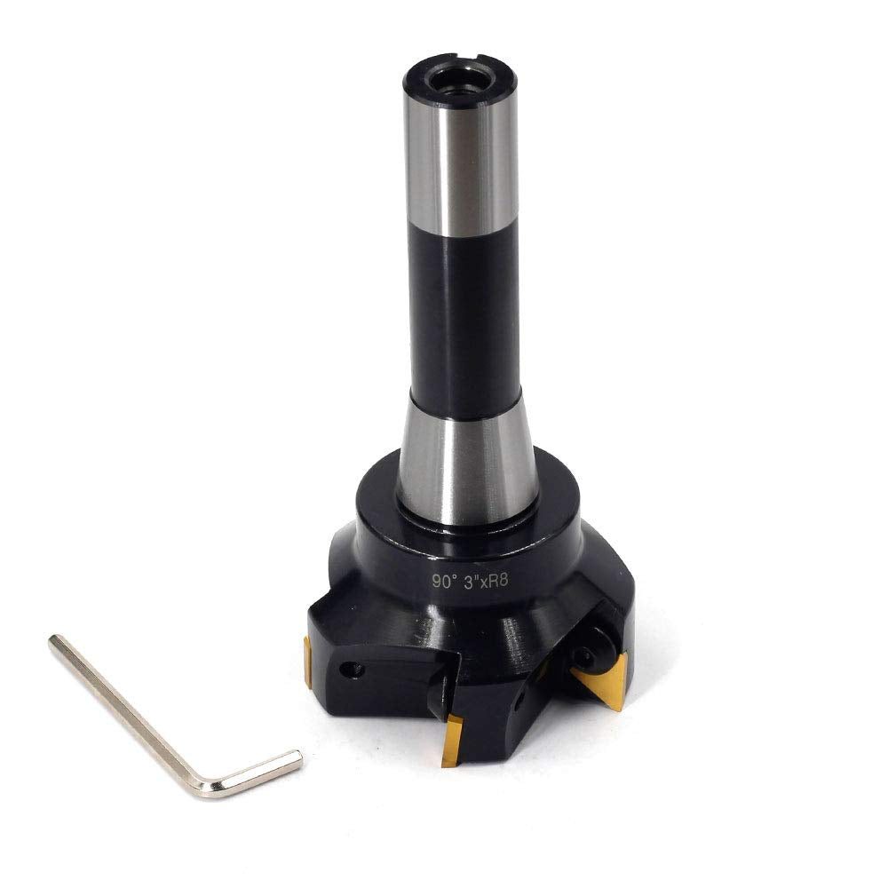 OSCARBIDE Indexable End Mill, R8 Shank, 3" Cutting Diameter, 5 Flutes