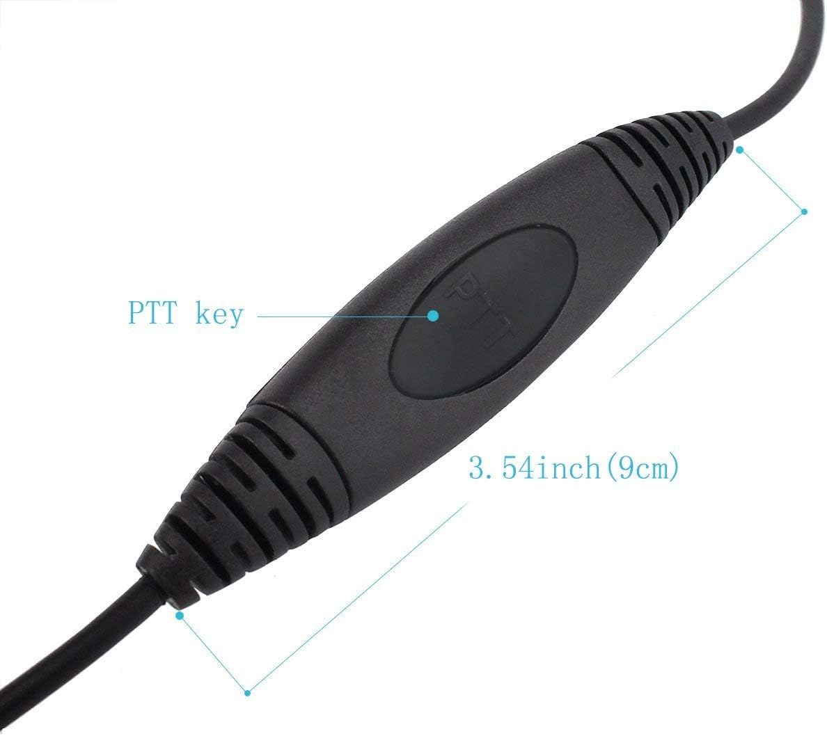 Adjustable Throat Mic, Walkie Talkie Earpiece with Mic 1 Pin 3.5mm | Covert Acoustic Tube Earpiece with PTT Back