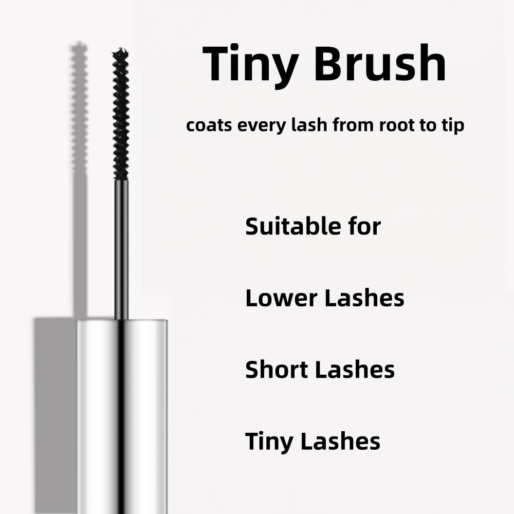 Tiny Brush Mascara for Tiny, Lower and Short Eyelashes, Waterproof, Long Lasting, Lengthening, No Clumping