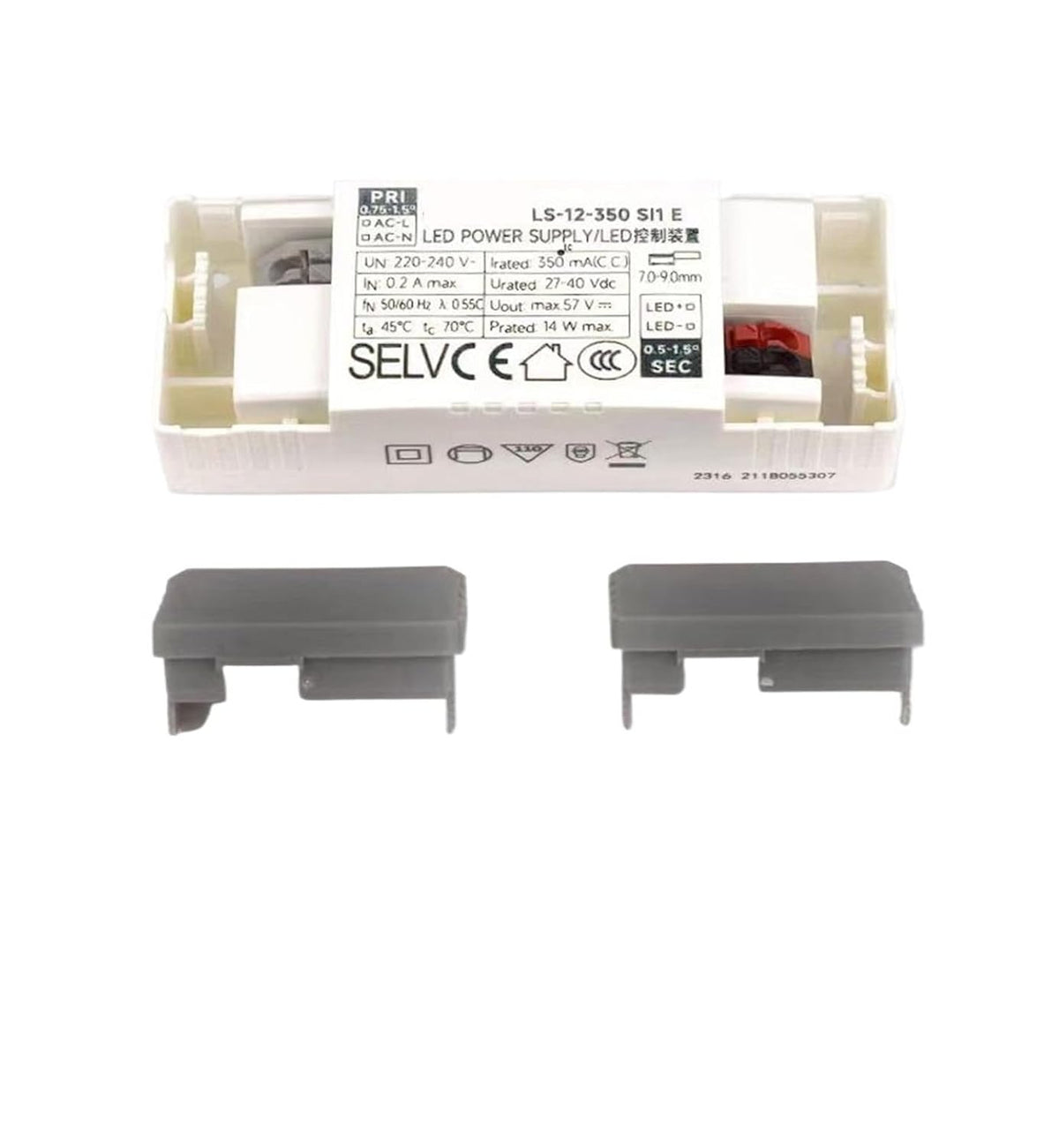 45mm Aperture Downlight Constant Current Transformer Ballast 21W Control Device Flicker-Free LS-12-250(15W/350MA/27-40V LS-12-350 SI1 E)